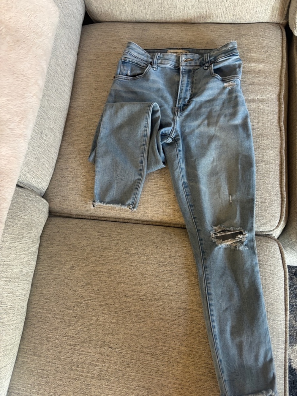 Abercrombie & Fitch Light Blue Super Skinny Ankle Jeans